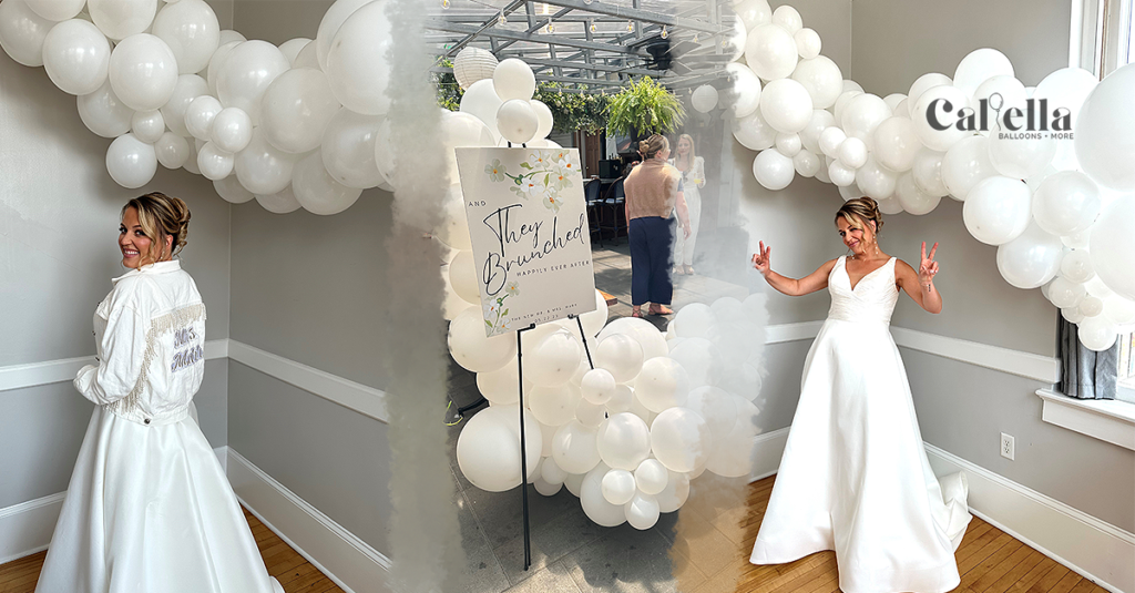 Lovely Bride Balloon Garland  Grand opening party, Business launch party,  Balloons