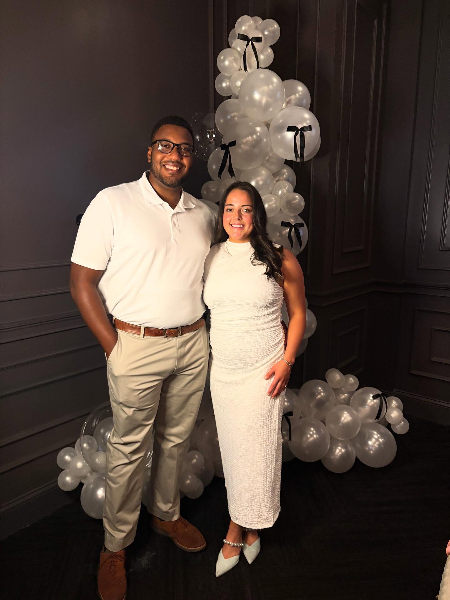 Wedding rehearsal balloon decor by Caliella Rhode Island