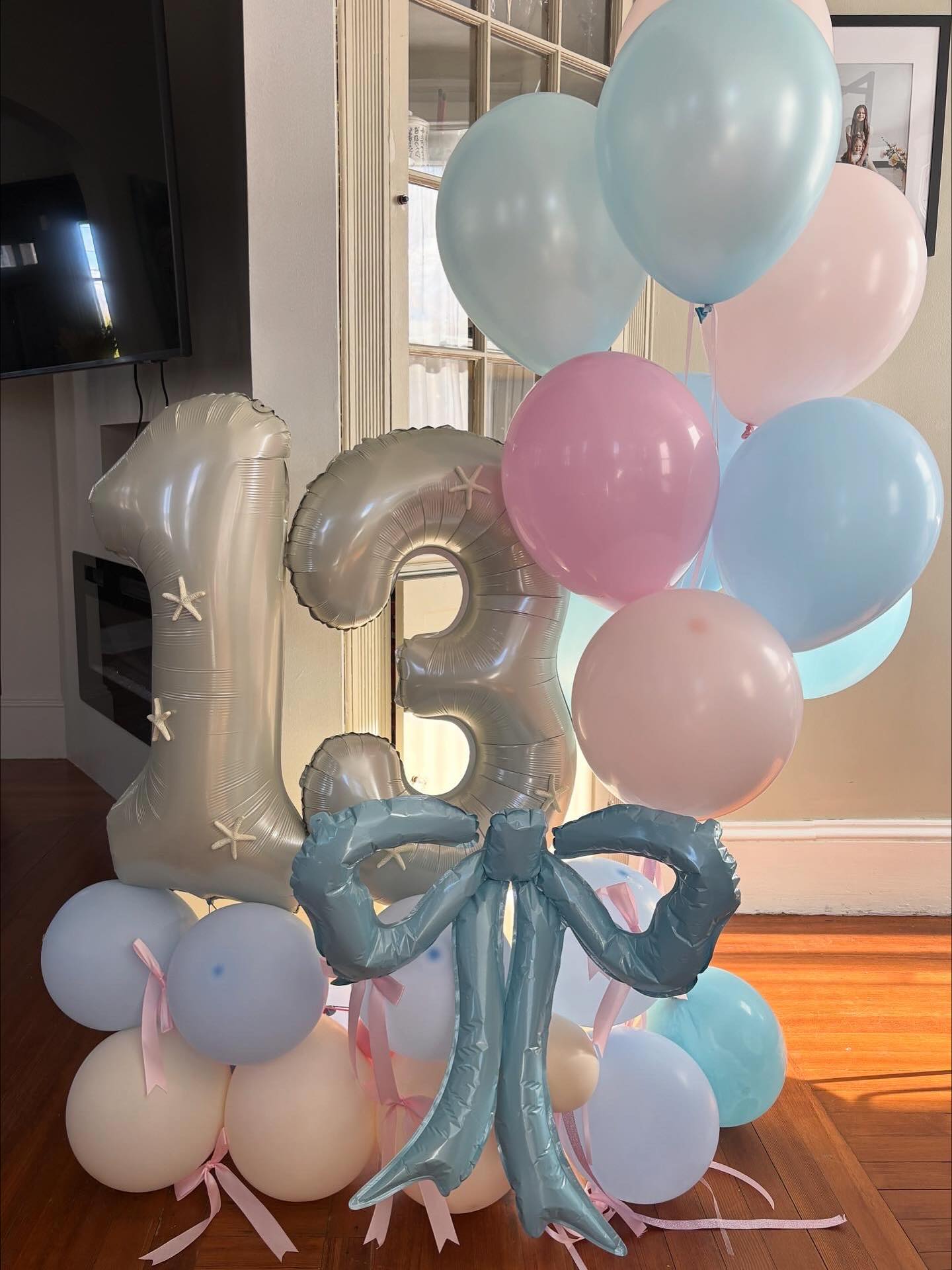 Custom birthday balloon bouquet stack by Caliella Rhode Island