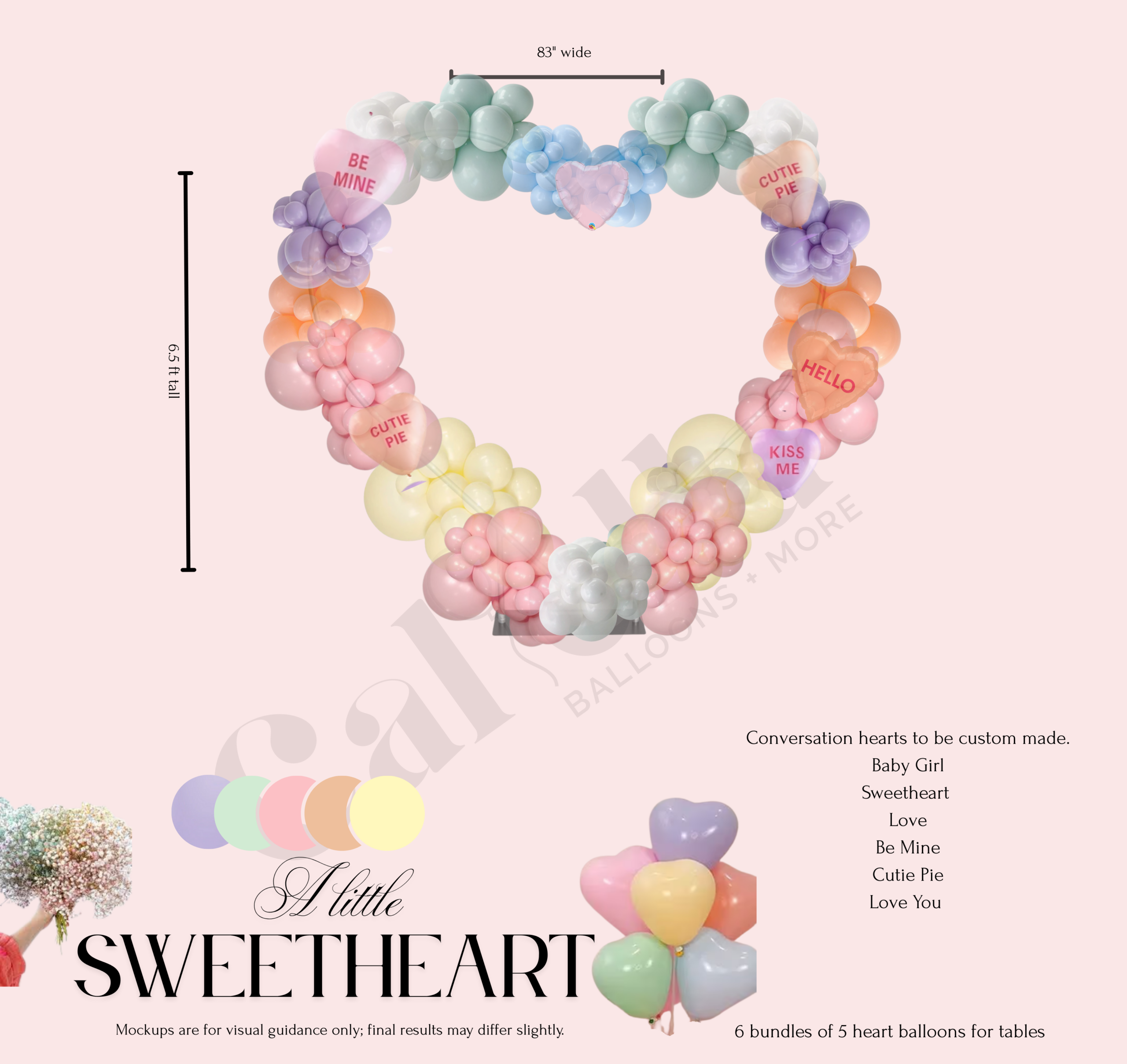 Caliella professional event design mockups showing detailed planning for custom balloon installations and large events in Rhode Island