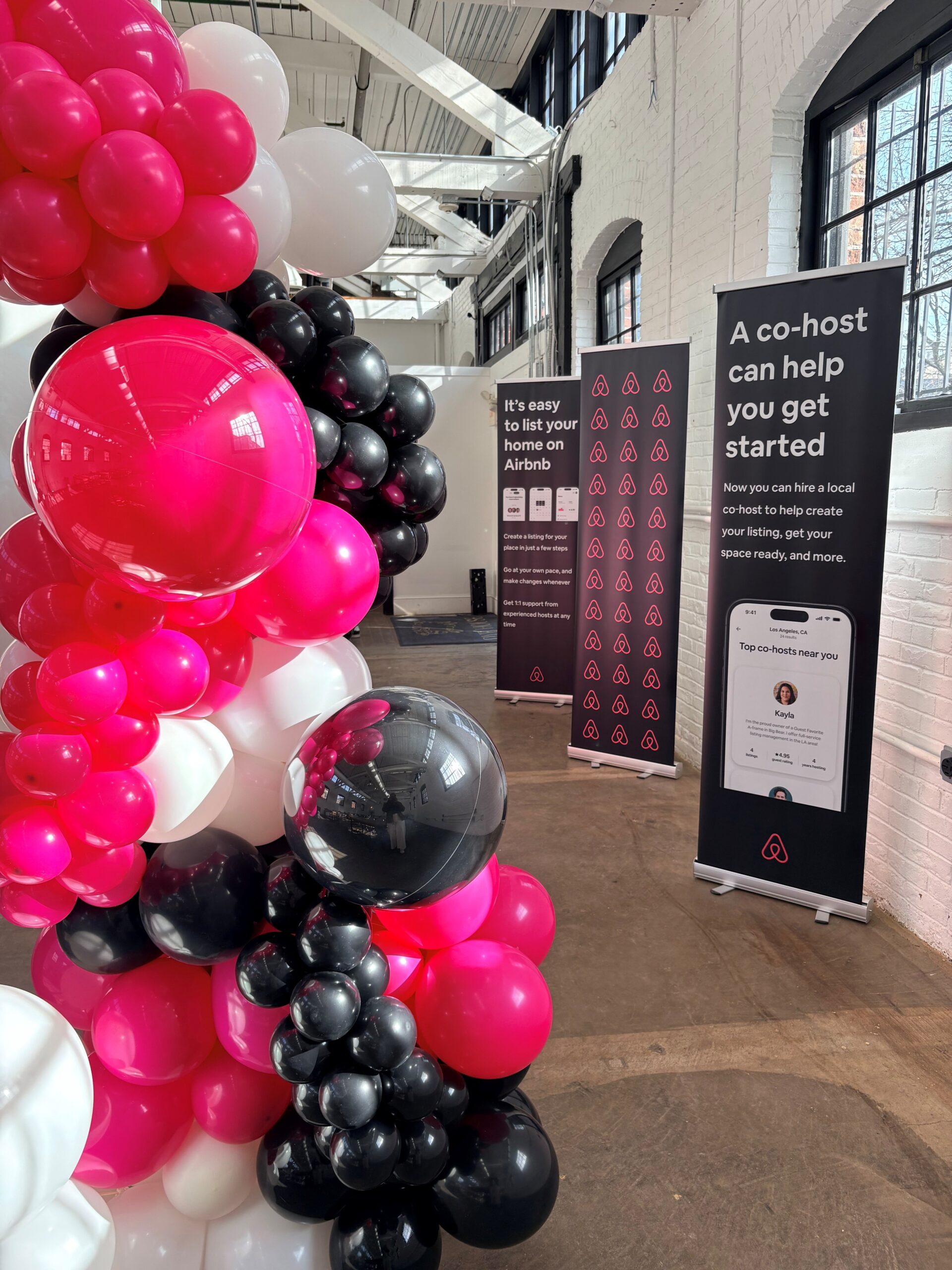 Airbnb corporate balloon installation by Caliella Rhode Island