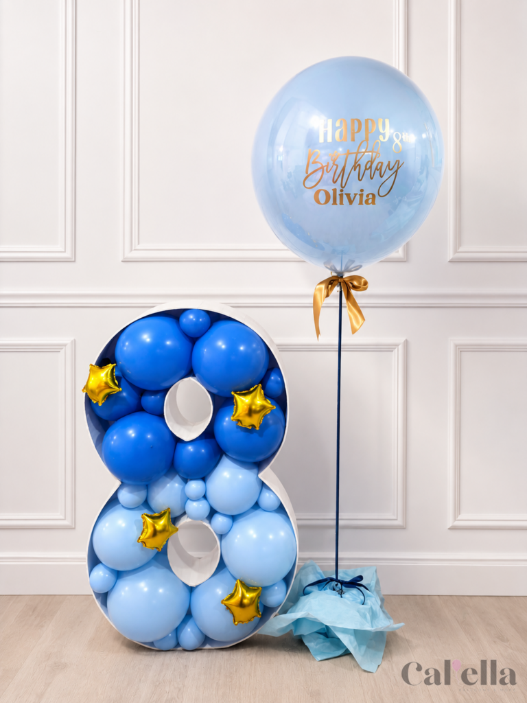Grab and Go birthday number balloon package by Caliella