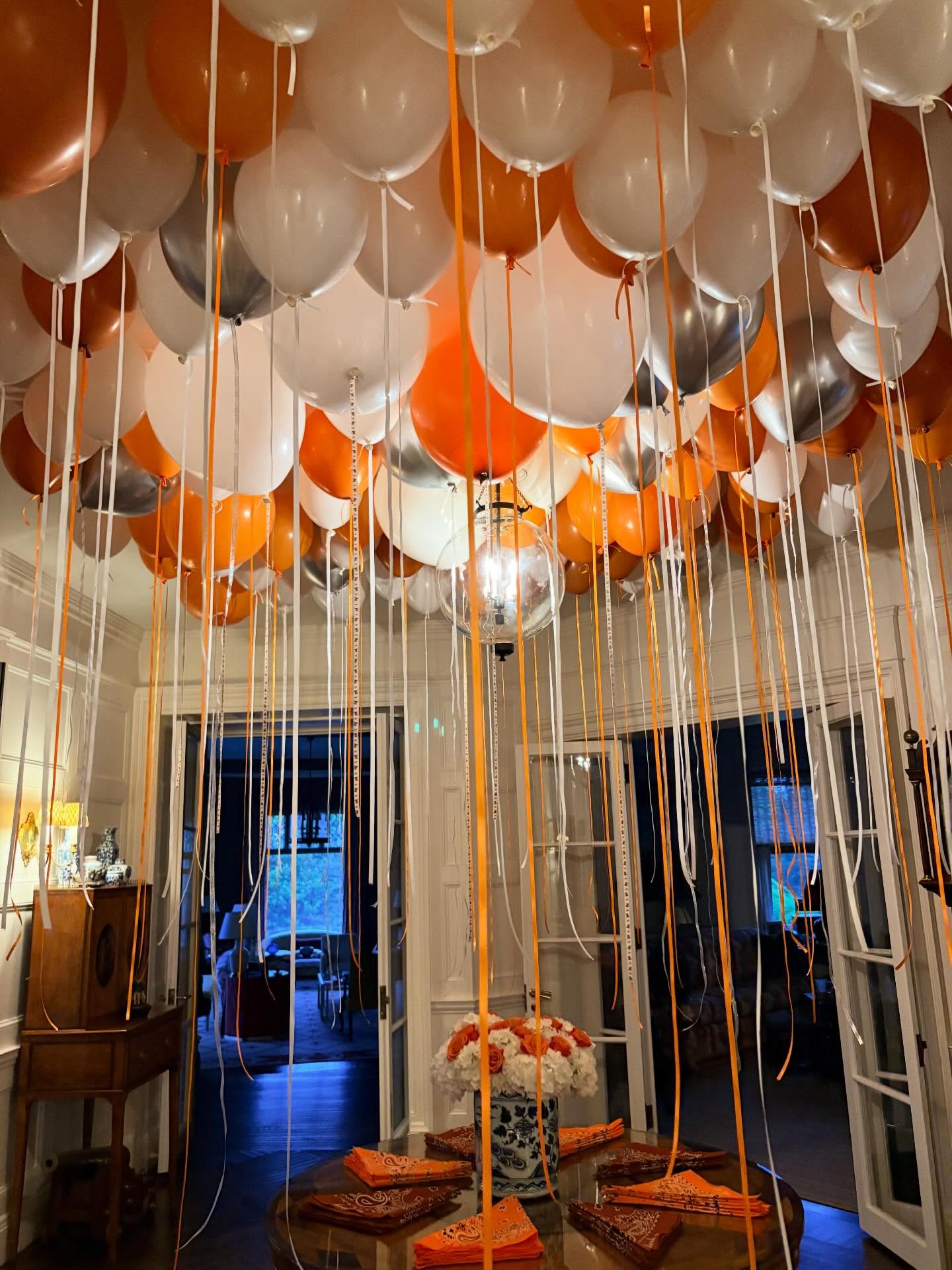 College helium balloon arrangement by Caliella Rhode Island